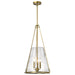 Pendant Nuvo 60-8267 Valentine - Large Pendant - Vintage Brass Finish - Hammered Glass Nuvo