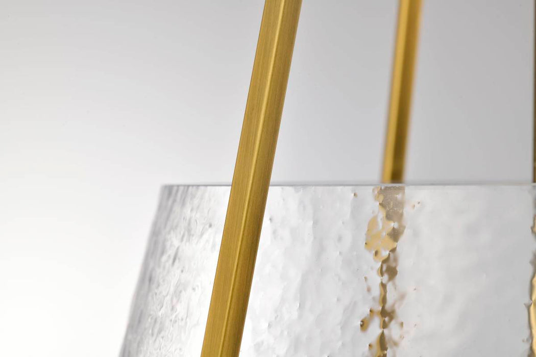 Pendant Nuvo 60-8267 Valentine - Large Pendant - Vintage Brass Finish - Hammered Glass Nuvo