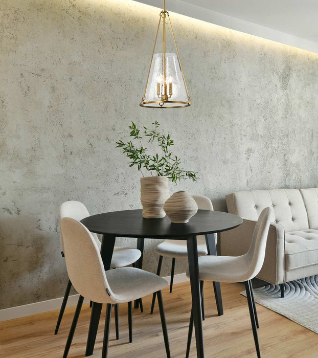 Pendant Nuvo 60-8267 Valentine - Large Pendant - Vintage Brass Finish - Hammered Glass Nuvo