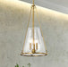 Pendant Nuvo 60-8267 Valentine - Large Pendant - Vintage Brass Finish - Hammered Glass Nuvo