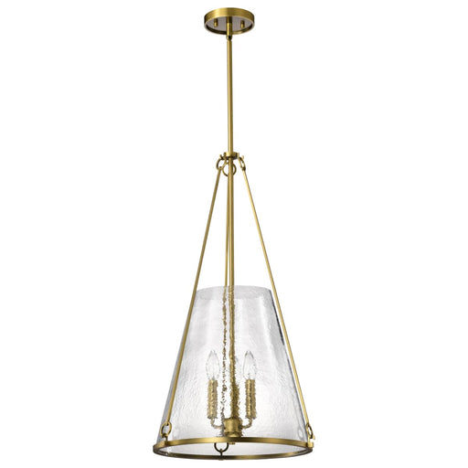 Pendant Nuvo 60-8267 Valentine - Large Pendant - Vintage Brass Finish - Hammered Glass Nuvo