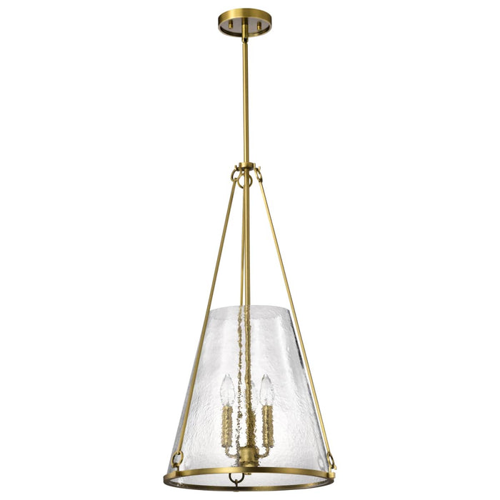 Pendant Nuvo 60-8267 Valentine - Large Pendant - Vintage Brass Finish - Hammered Glass Nuvo