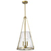 Pendant Nuvo 60-8267 Valentine - Large Pendant - Vintage Brass Finish - Hammered Glass Nuvo