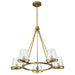Chandelier Nuvo 60-8268 Valentine - 5 Light Chandelier - Vintage Brass Finish - Hammered Glass Nuvo