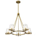 Chandelier Nuvo 60-8268 Valentine - 5 Light Chandelier - Vintage Brass Finish - Hammered Glass Nuvo