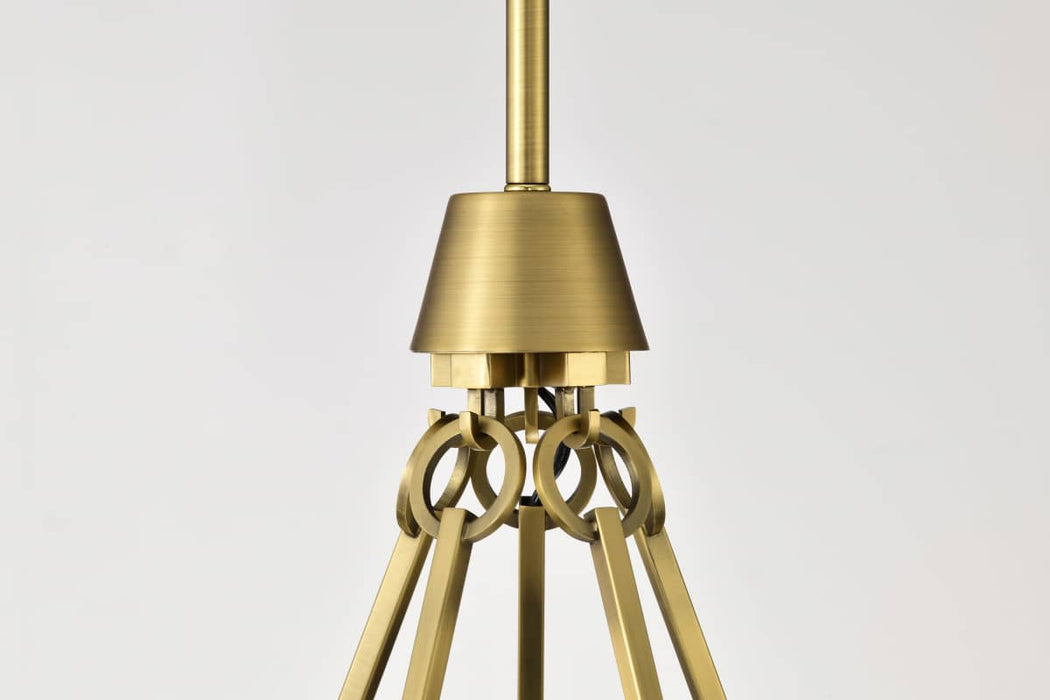 Chandelier Nuvo 60-8268 Valentine - 5 Light Chandelier - Vintage Brass Finish - Hammered Glass Nuvo