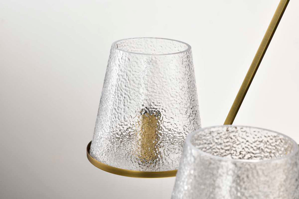 Chandelier Nuvo 60-8268 Valentine - 5 Light Chandelier - Vintage Brass Finish - Hammered Glass Nuvo