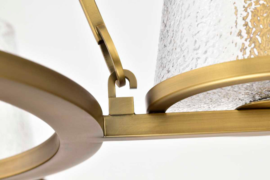 Chandelier Nuvo 60-8268 Valentine - 5 Light Chandelier - Vintage Brass Finish - Hammered Glass Nuvo