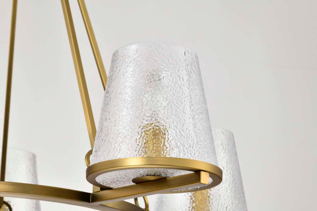 Chandelier Nuvo 60-8268 Valentine - 5 Light Chandelier - Vintage Brass Finish - Hammered Glass Nuvo