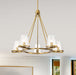 Chandelier Nuvo 60-8268 Valentine - 5 Light Chandelier - Vintage Brass Finish - Hammered Glass Nuvo