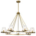 Chandelier Nuvo 60-8269 Valentine - 7 Light Chandelier - Vintage Brass Finish - Hammered Glass Nuvo