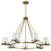 Chandelier Nuvo 60-8269 Valentine - 7 Light Chandelier - Vintage Brass Finish - Hammered Glass Nuvo