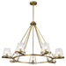 Chandelier Nuvo 60-8269 Valentine - 7 Light Chandelier - Vintage Brass Finish - Hammered Glass Nuvo