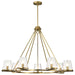 Chandelier Nuvo 60-8269 Valentine - 7 Light Chandelier - Vintage Brass Finish - Hammered Glass Nuvo