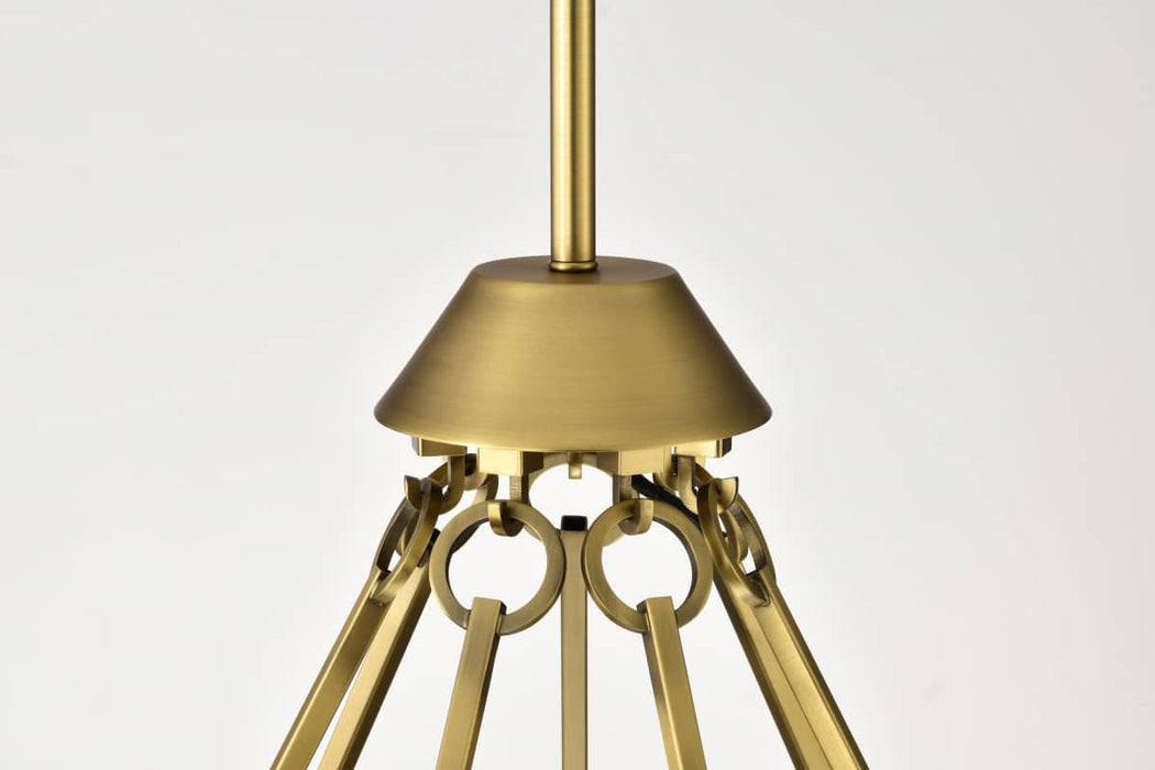 Chandelier Nuvo 60-8269 Valentine - 7 Light Chandelier - Vintage Brass Finish - Hammered Glass Nuvo