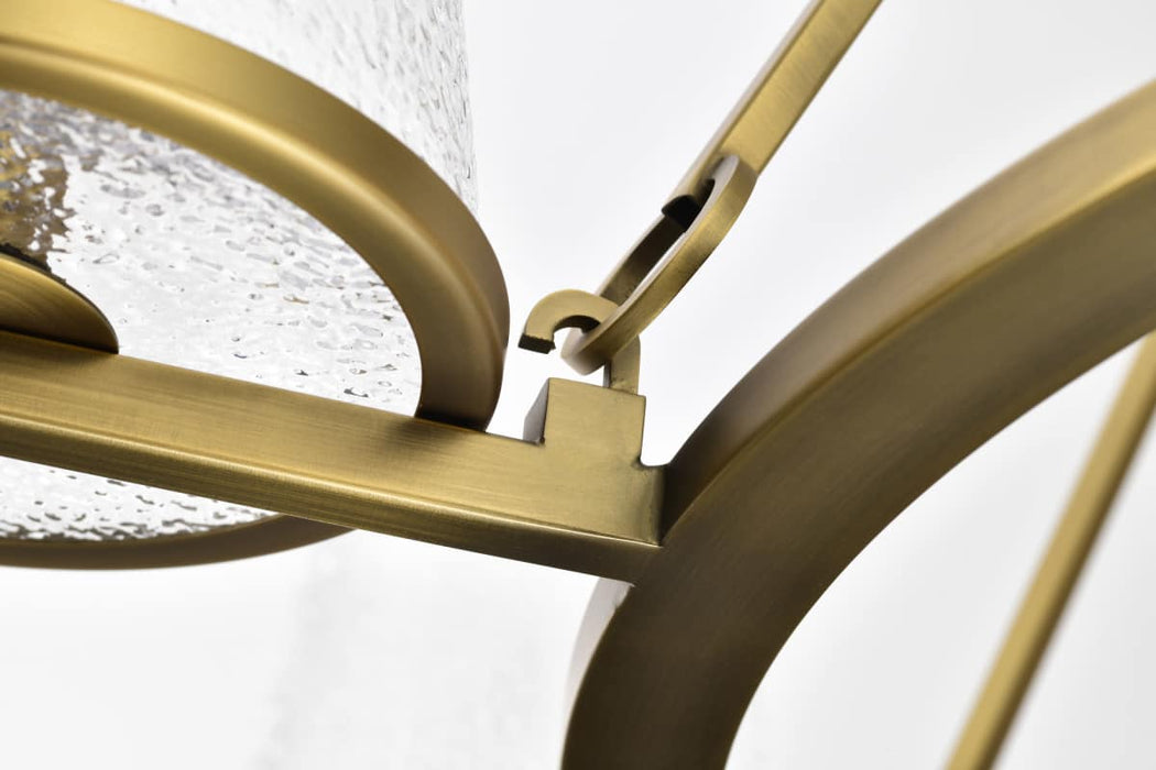 Chandelier Nuvo 60-8269 Valentine - 7 Light Chandelier - Vintage Brass Finish - Hammered Glass Nuvo