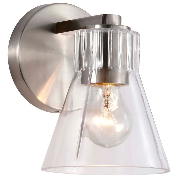 Vanity Nuvo 60-8331 Gianna - 1 Light Vanity - Brushed Nickel Finish - Clear Glass Nuvo