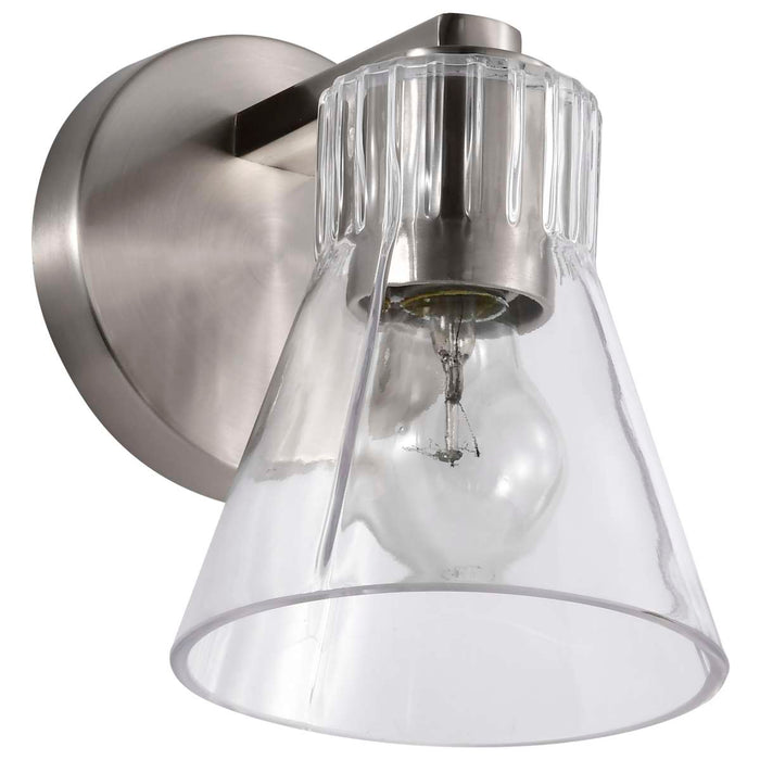 Vanity Nuvo 60-8331 Gianna - 1 Light Vanity - Brushed Nickel Finish - Clear Glass Nuvo