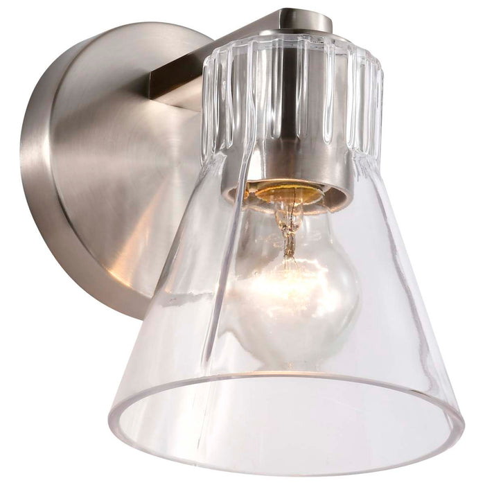 Vanity Nuvo 60-8331 Gianna - 1 Light Vanity - Brushed Nickel Finish - Clear Glass Nuvo