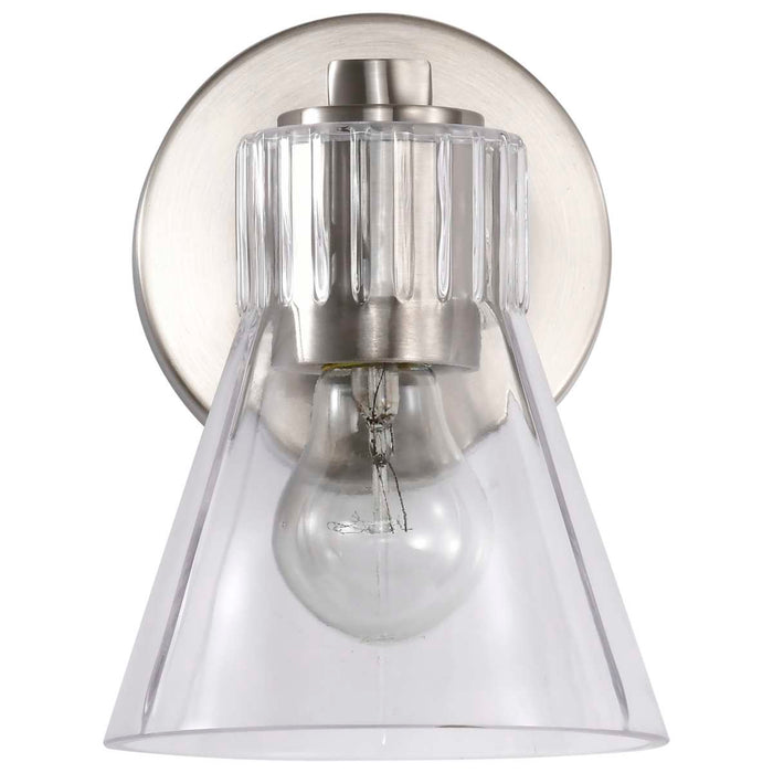 Vanity Nuvo 60-8331 Gianna - 1 Light Vanity - Brushed Nickel Finish - Clear Glass Nuvo