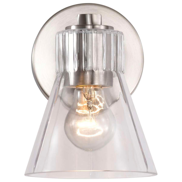 Vanity Nuvo 60-8331 Gianna - 1 Light Vanity - Brushed Nickel Finish - Clear Glass Nuvo