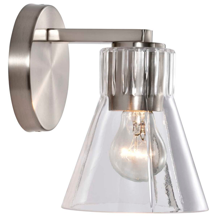 Vanity Nuvo 60-8331 Gianna - 1 Light Vanity - Brushed Nickel Finish - Clear Glass Nuvo