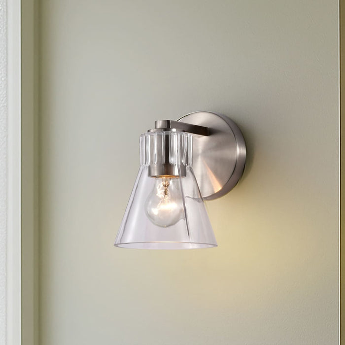 Vanity Nuvo 60-8331 Gianna - 1 Light Vanity - Brushed Nickel Finish - Clear Glass Nuvo