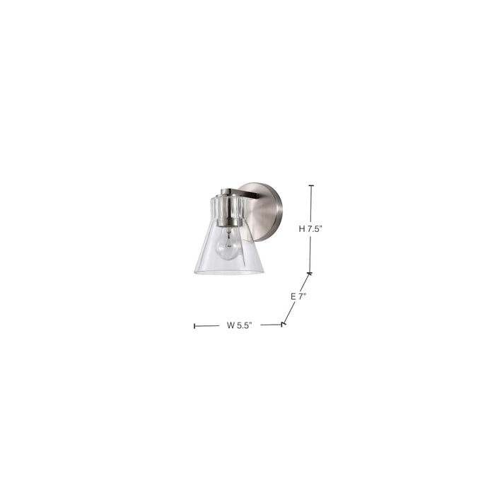 Vanity Nuvo 60-8331 Gianna - 1 Light Vanity - Brushed Nickel Finish - Clear Glass Nuvo