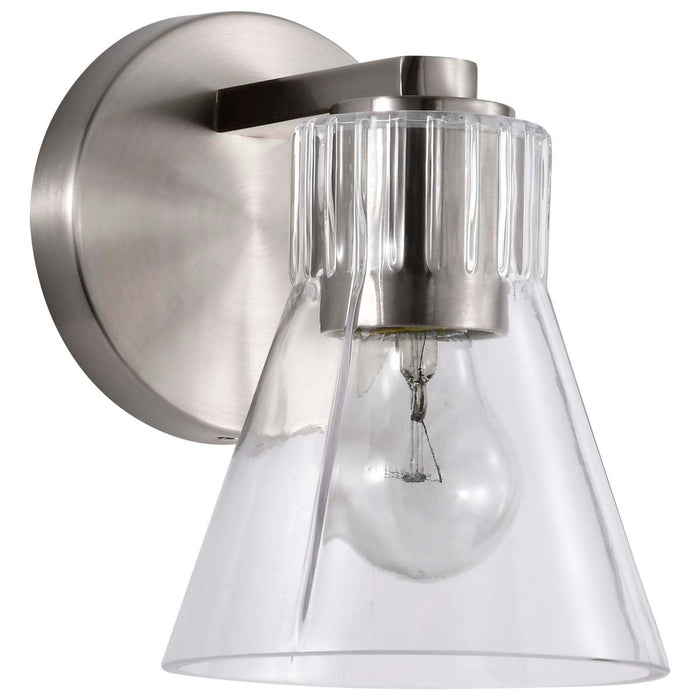 Vanity Nuvo 60-8331 Gianna - 1 Light Vanity - Brushed Nickel Finish - Clear Glass Nuvo