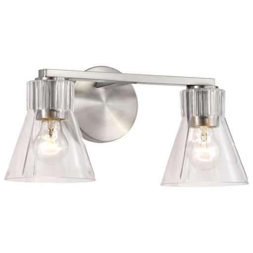 Vanity Nuvo 60-8332 Gianna - 2 Light Vanity - Brushed Nickel Finish - Clear Glass Nuvo