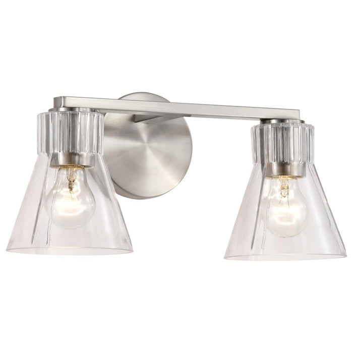 Vanity Nuvo 60-8332 Gianna - 2 Light Vanity - Brushed Nickel Finish - Clear Glass Nuvo