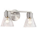 Vanity Nuvo 60-8332 Gianna - 2 Light Vanity - Brushed Nickel Finish - Clear Glass Nuvo