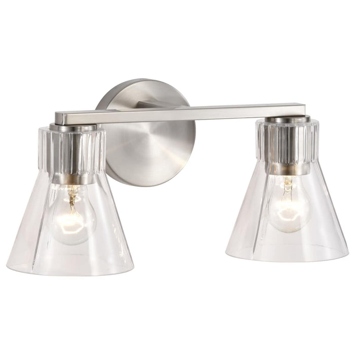 Vanity Nuvo 60-8332 Gianna - 2 Light Vanity - Brushed Nickel Finish - Clear Glass Nuvo