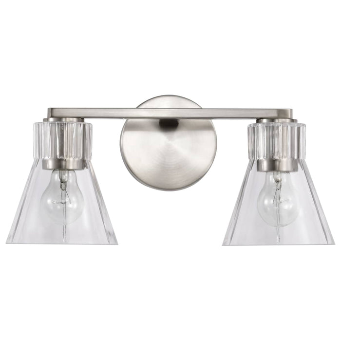 Vanity Nuvo 60-8332 Gianna - 2 Light Vanity - Brushed Nickel Finish - Clear Glass Nuvo