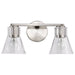 Vanity Nuvo 60-8332 Gianna - 2 Light Vanity - Brushed Nickel Finish - Clear Glass Nuvo