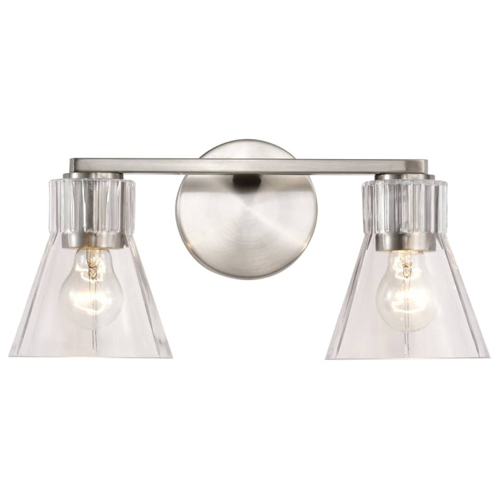 Vanity Nuvo 60-8332 Gianna - 2 Light Vanity - Brushed Nickel Finish - Clear Glass Nuvo
