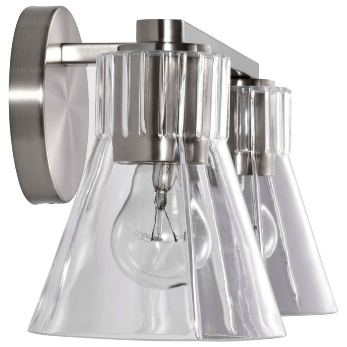 Vanity Nuvo 60-8332 Gianna - 2 Light Vanity - Brushed Nickel Finish - Clear Glass Nuvo