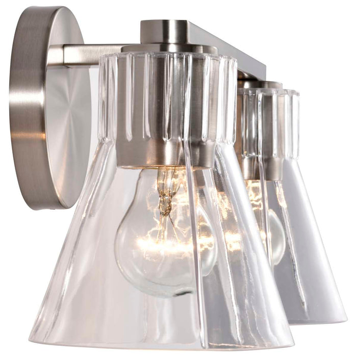 Vanity Nuvo 60-8332 Gianna - 2 Light Vanity - Brushed Nickel Finish - Clear Glass Nuvo