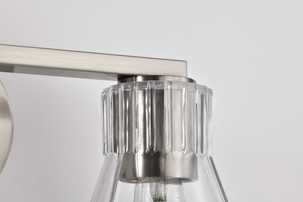 Vanity Nuvo 60-8332 Gianna - 2 Light Vanity - Brushed Nickel Finish - Clear Glass Nuvo
