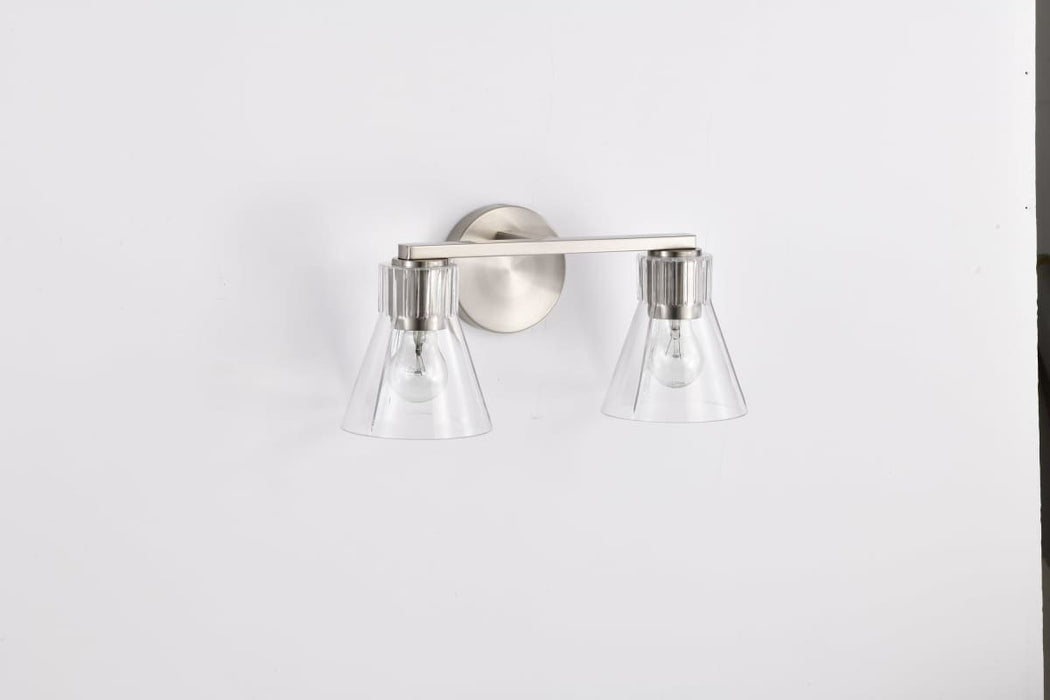 Vanity Nuvo 60-8332 Gianna - 2 Light Vanity - Brushed Nickel Finish - Clear Glass Nuvo
