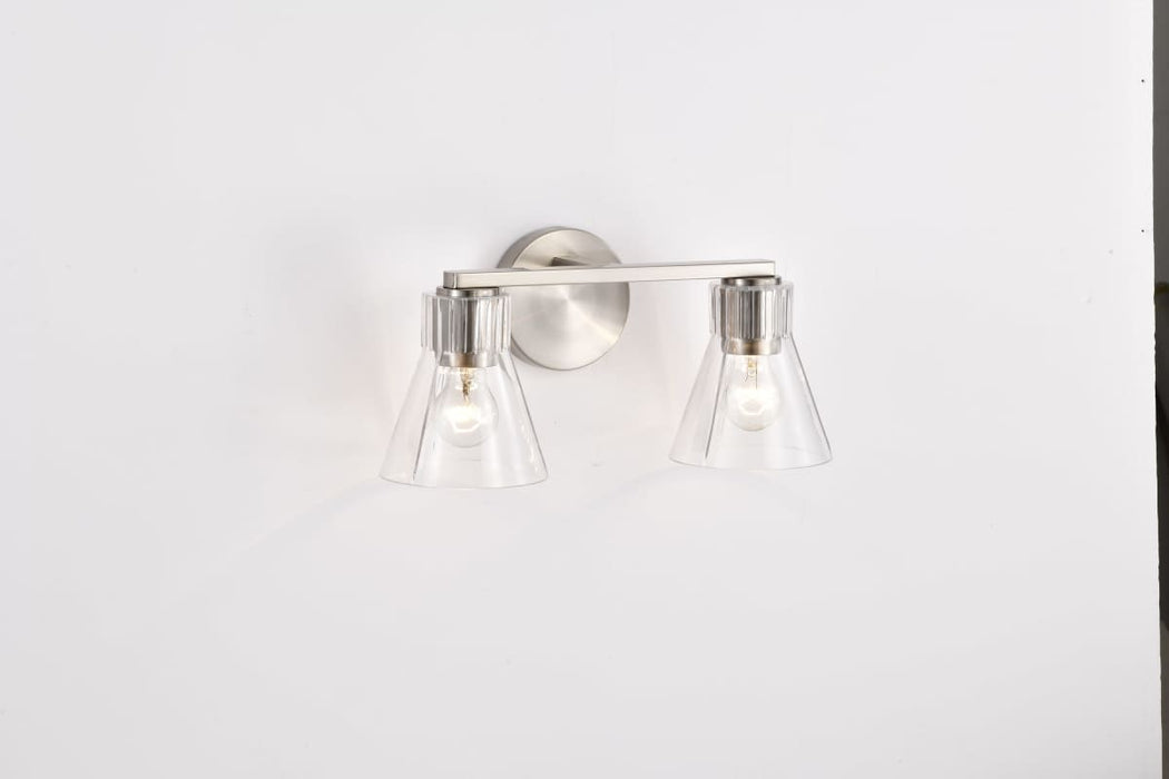 Vanity Nuvo 60-8332 Gianna - 2 Light Vanity - Brushed Nickel Finish - Clear Glass Nuvo