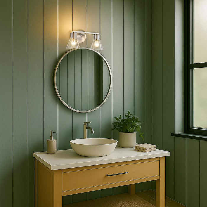 Vanity Nuvo 60-8332 Gianna - 2 Light Vanity - Brushed Nickel Finish - Clear Glass Nuvo