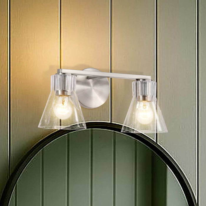 Vanity Nuvo 60-8332 Gianna - 2 Light Vanity - Brushed Nickel Finish - Clear Glass Nuvo