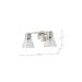 Vanity Nuvo 60-8332 Gianna - 2 Light Vanity - Brushed Nickel Finish - Clear Glass Nuvo