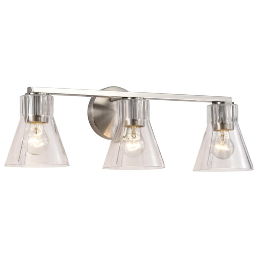 Vanity Nuvo 60-8333 Gianna - 3 Light Vanity - Brushed Nickel Finish - Clear Glass Nuvo