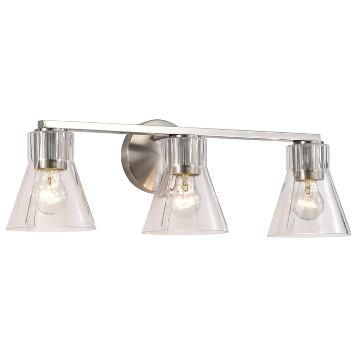 Vanity Nuvo 60-8333 Gianna - 3 Light Vanity - Brushed Nickel Finish - Clear Glass Nuvo