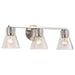 Vanity Nuvo 60-8333 Gianna - 3 Light Vanity - Brushed Nickel Finish - Clear Glass Nuvo