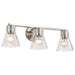 Vanity Nuvo 60-8333 Gianna - 3 Light Vanity - Brushed Nickel Finish - Clear Glass Nuvo