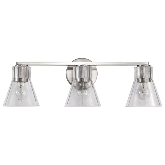 Vanity Nuvo 60-8333 Gianna - 3 Light Vanity - Brushed Nickel Finish - Clear Glass Nuvo