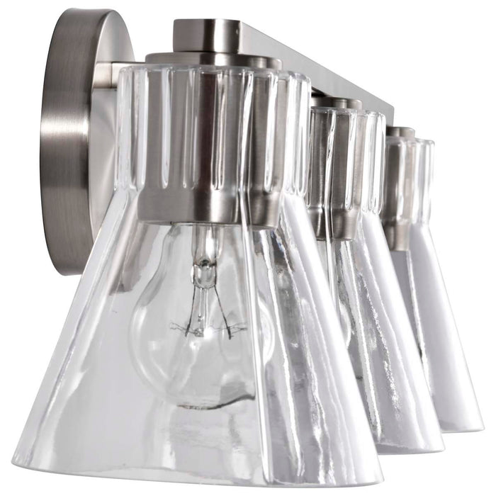 Vanity Nuvo 60-8333 Gianna - 3 Light Vanity - Brushed Nickel Finish - Clear Glass Nuvo